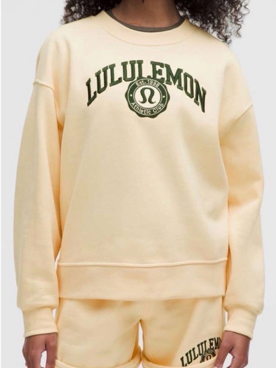 lululemon athletica Tops - lululemon Perfectly Oversized Crew *Graphic (Butter Cream) NWT